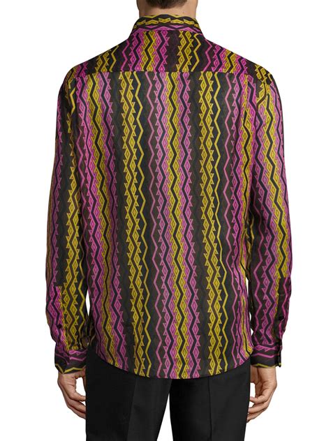 mens versace button down shirt|long sleeve Versace shirt.